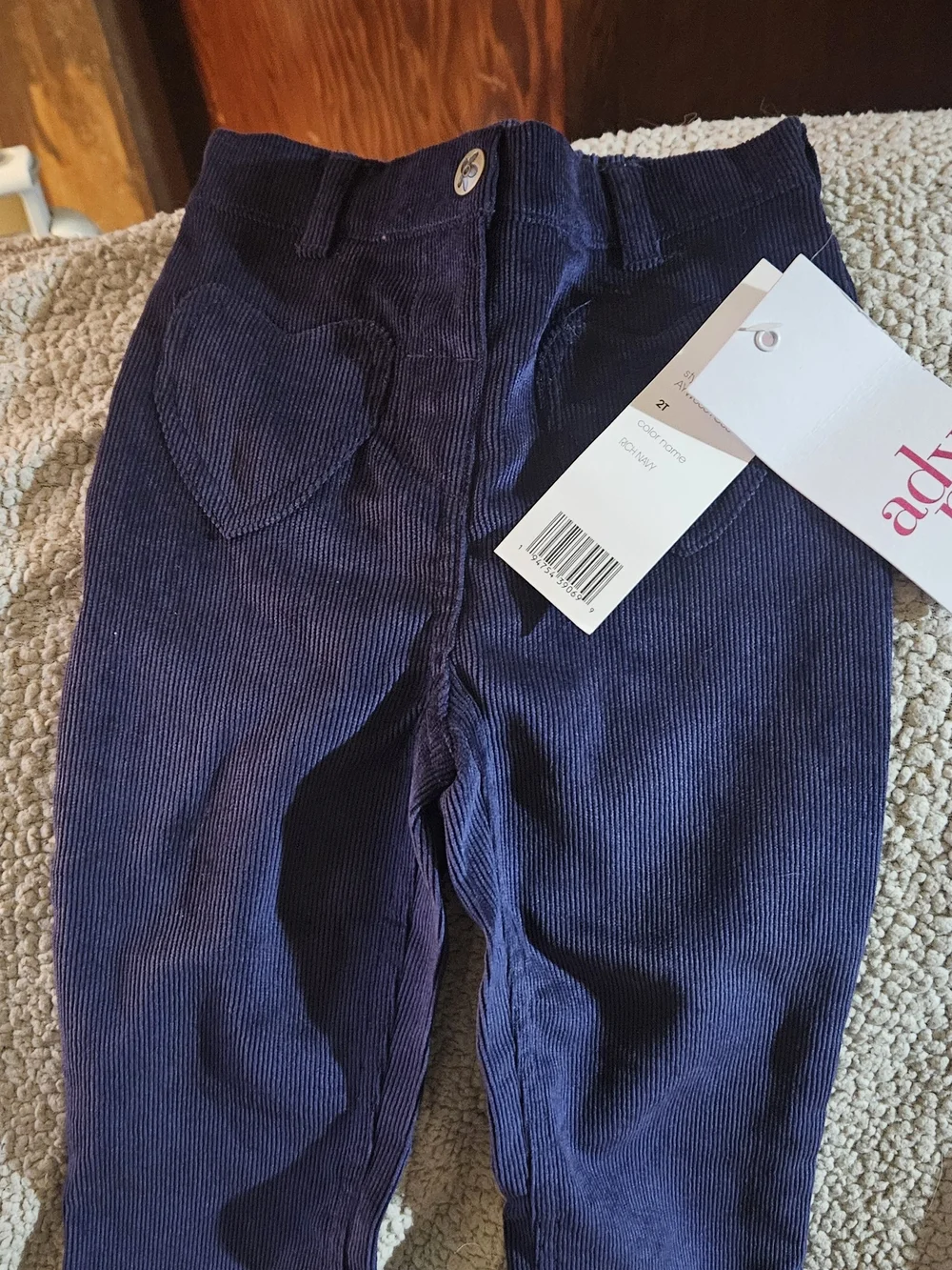 Adyson Parker Navy Corduroy Pants with Heart Pocket